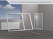 Yeni pencerenin kanar ve kasa cam çıtaları çıkartılarak karışmayacak şekilde gruplanır.